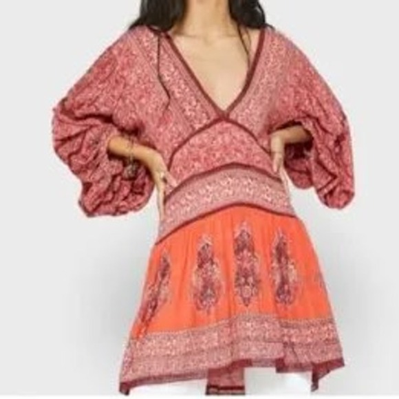 Free People Dresses & Skirts - Free People Luna scarf print tunic dress size xs